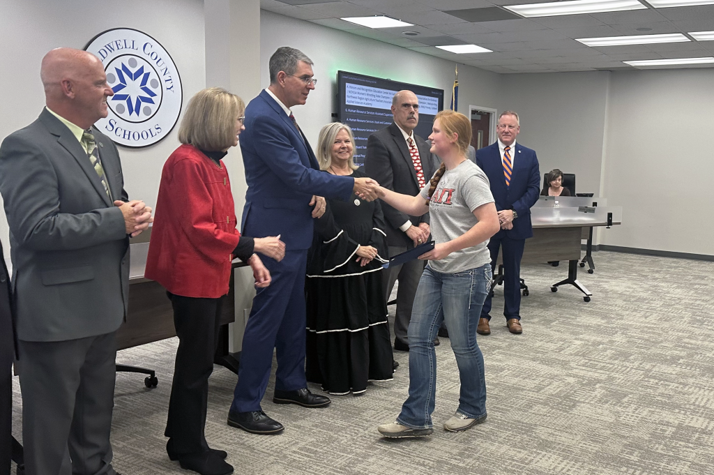 Student Recognized at School Board Meeting